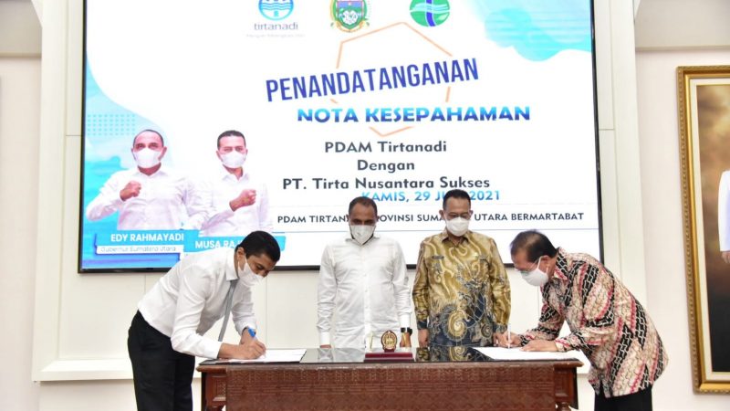 PDAM Tirtanadi Jalin MoU dengan Pihak Swasta Bangun IPAM di Wilayah Medan Johor, Gubsu : Percepat Target Kebutuhan Air Minum Masyarakat
