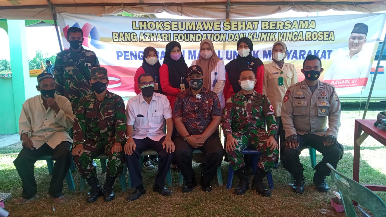 Klinik Vinca Rosea Berikan Pengobatan Gratis di Lokasi TMMD Gampong Cot Trieng