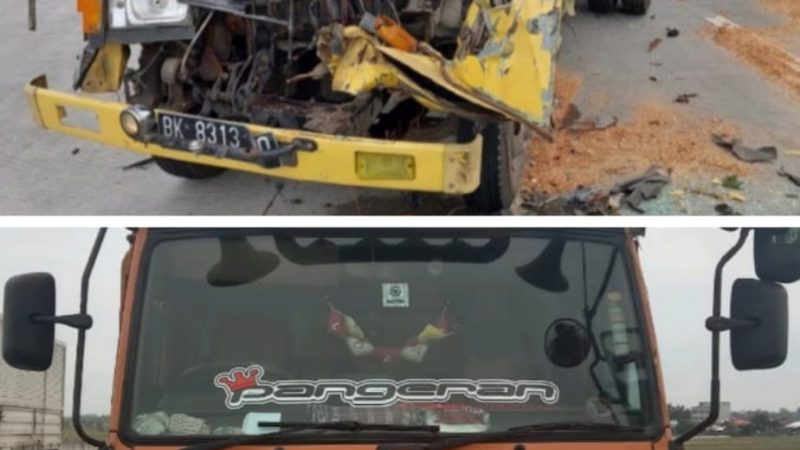 Truk Cold Diesel Kontra Truk Tronton di Jalan Tol Sergai, Satu Orang Tewas