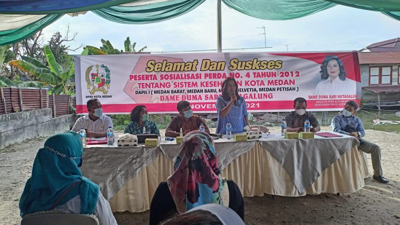 Laksanakan Sosperda No.4 Tahun 2012, Tentang Sistem Kesehatan Kota Medan, Duma Himbau Warga Patuhi Terus Prokes Covid19