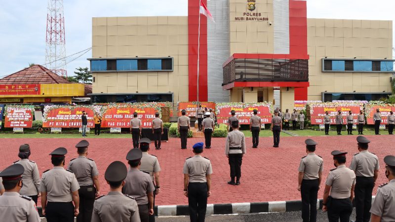Tahun Baru,75 Personil di Polres Muba, Naik Pangkat