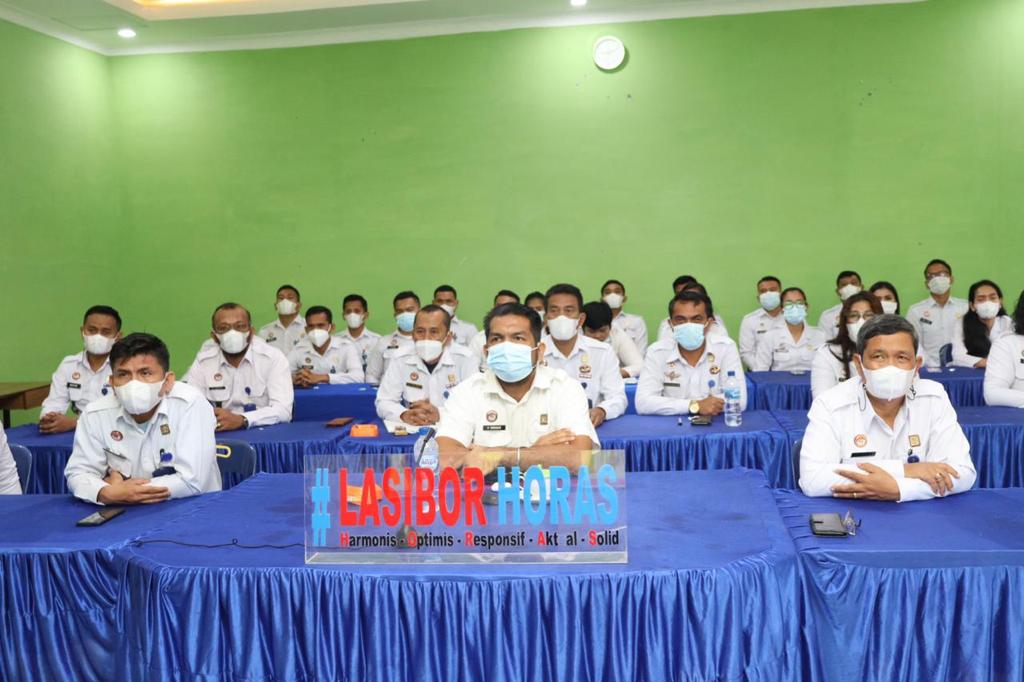 Lapas Siborongborong Mengikuti Deklarasi Janji Penandatanganan Perjanjian Kinerja dan Penandatanganan Komitmen Pelaksanaan Zona Integritas Tahun 2022