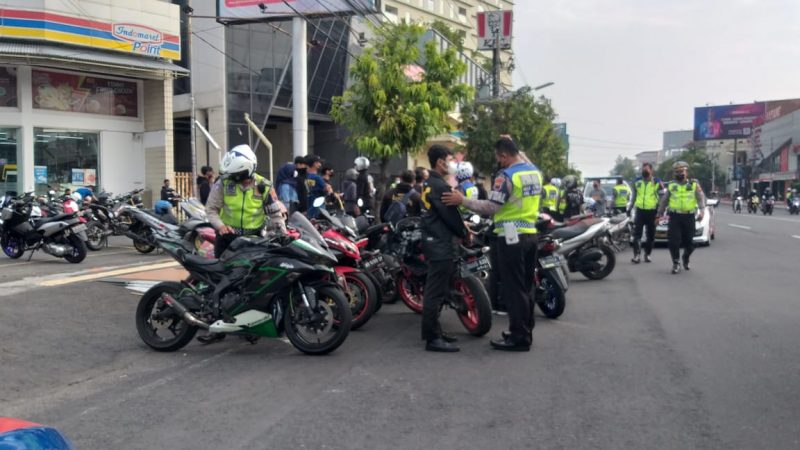 50 Pengendara Terjaring Penertiban Knalpot Brong Yang Digelar Polrestabes Semarang Di Jl. Pemuda