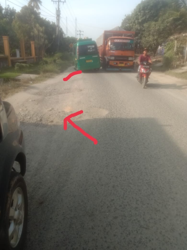 Warga Berharap, PT Perkebunan Ikut Bantu Perbaiki Jalan Lintas Berlobang di Kecamatan Pangkatan