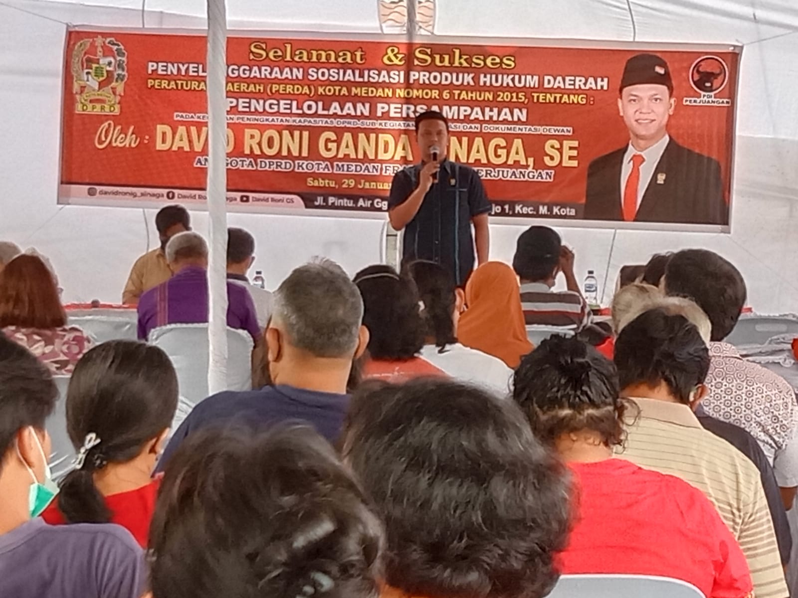 Pada Pelaksanaan Sosperda No.6 Tahun 2015, David Roni G Sinaga Banyak Menerima Keluhan Warga Terkait Parit dan Pengadaan Tempat Pembuangan Sampah 