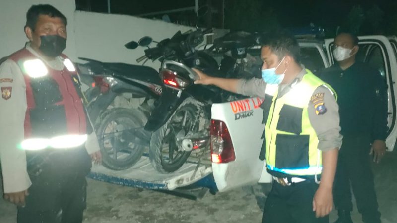 14 Unit Sepeda Motor Tak Bertuan, berhasil di amankankan Polres Taput saat penertiban balap liar