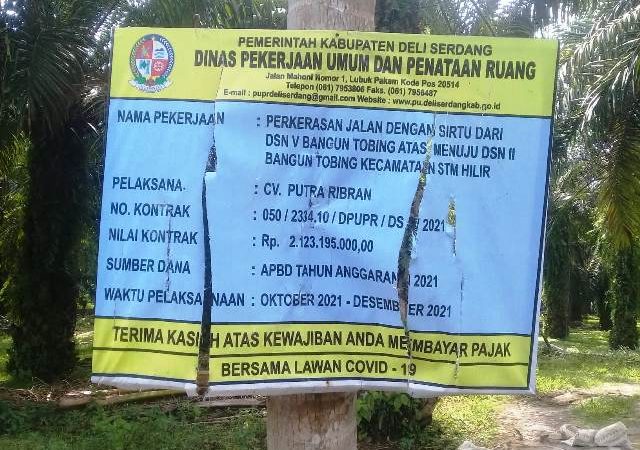 Proyek PUPR Deli Serdang di STM Hilir Terbengkalai