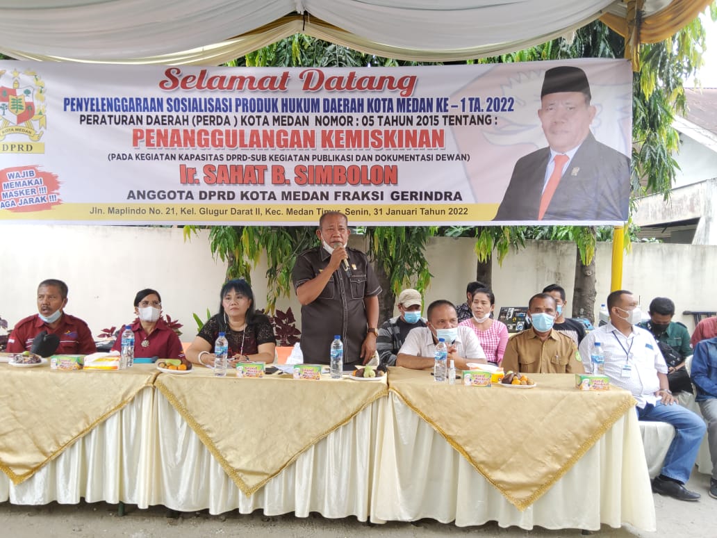 Sosialisasikan Perda Tentang Penanggulangan Kemiskinan, Sahat Simbolon Himbau Warga Agar Terdaftar di DTKS Sebagai Syarat Penerima Bantuan Pemerintah