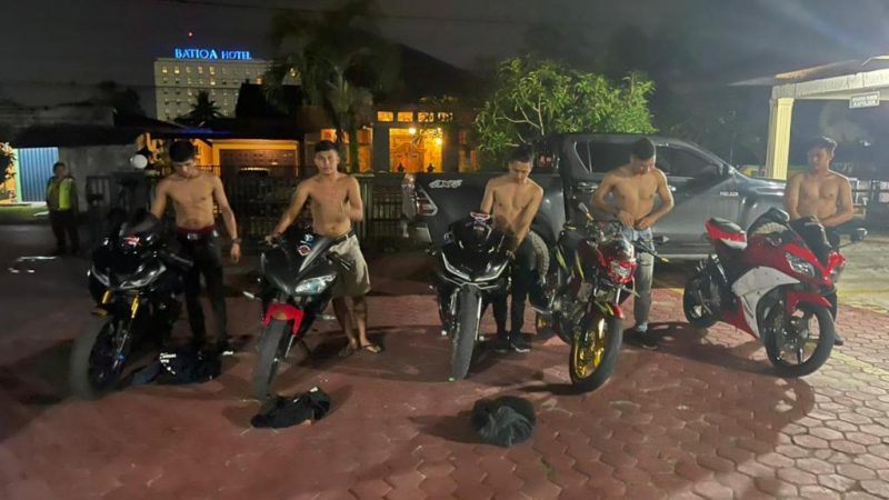 Polsek Bukit Raya Tangkap 11 Unit Ranmor Hasil Razia Balap Liar