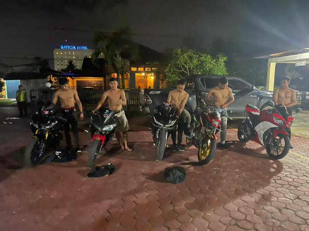 Polsek Bukit Raya Tangkap 11 Unit Ranmor Hasil Razia Balap Liar