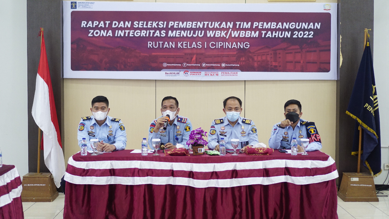 Siap WBK DI Tahun 2022, Rutan Cipinang Kanwil Kemenkumham DKI Jakarta Laksanakan Rapat dan Bentuk Tim Pembangunan ZI