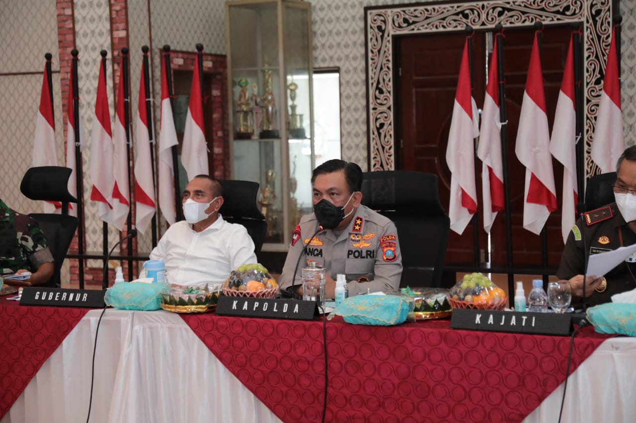Antisipasi Gelombang 3 Covid -19, Kapolda Sumut Gelar Rapat Lintas Sektoral Bersama Forkopimda