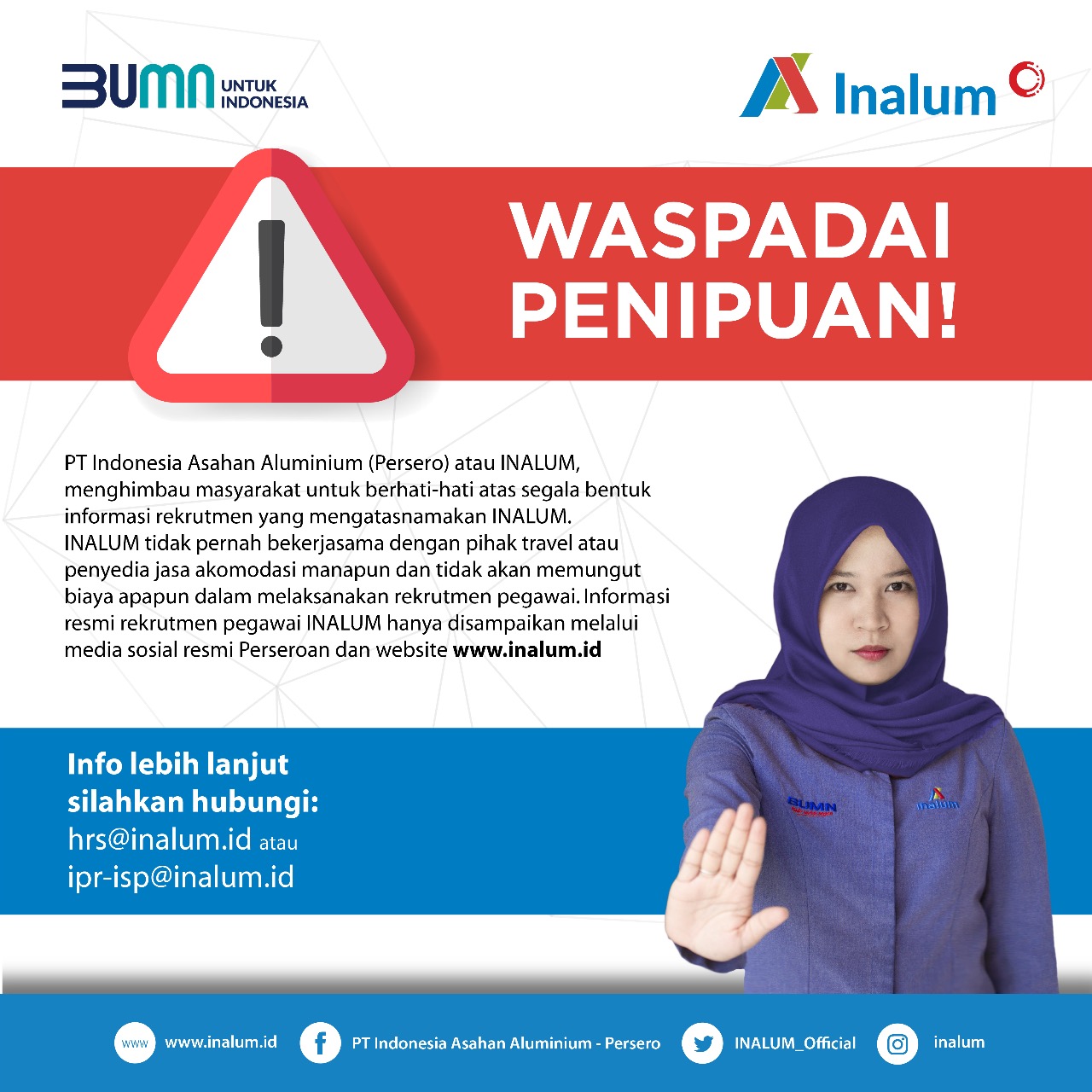 Informasi Perekrutan Karyawan Baru di PT. Inalum Dipastikan Informasi Hoaks