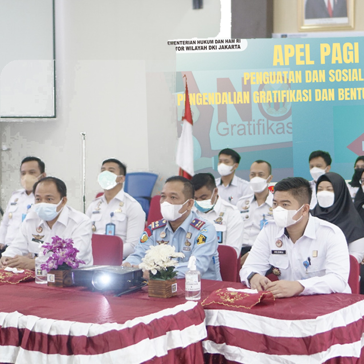 Apel Pagi Pegawai Rutan Cipinang Dibekali Pengendalian Gratifikasi dan Benturan Kepentingan Oleh Kakanwil Kemenkumham DKI Jakarta