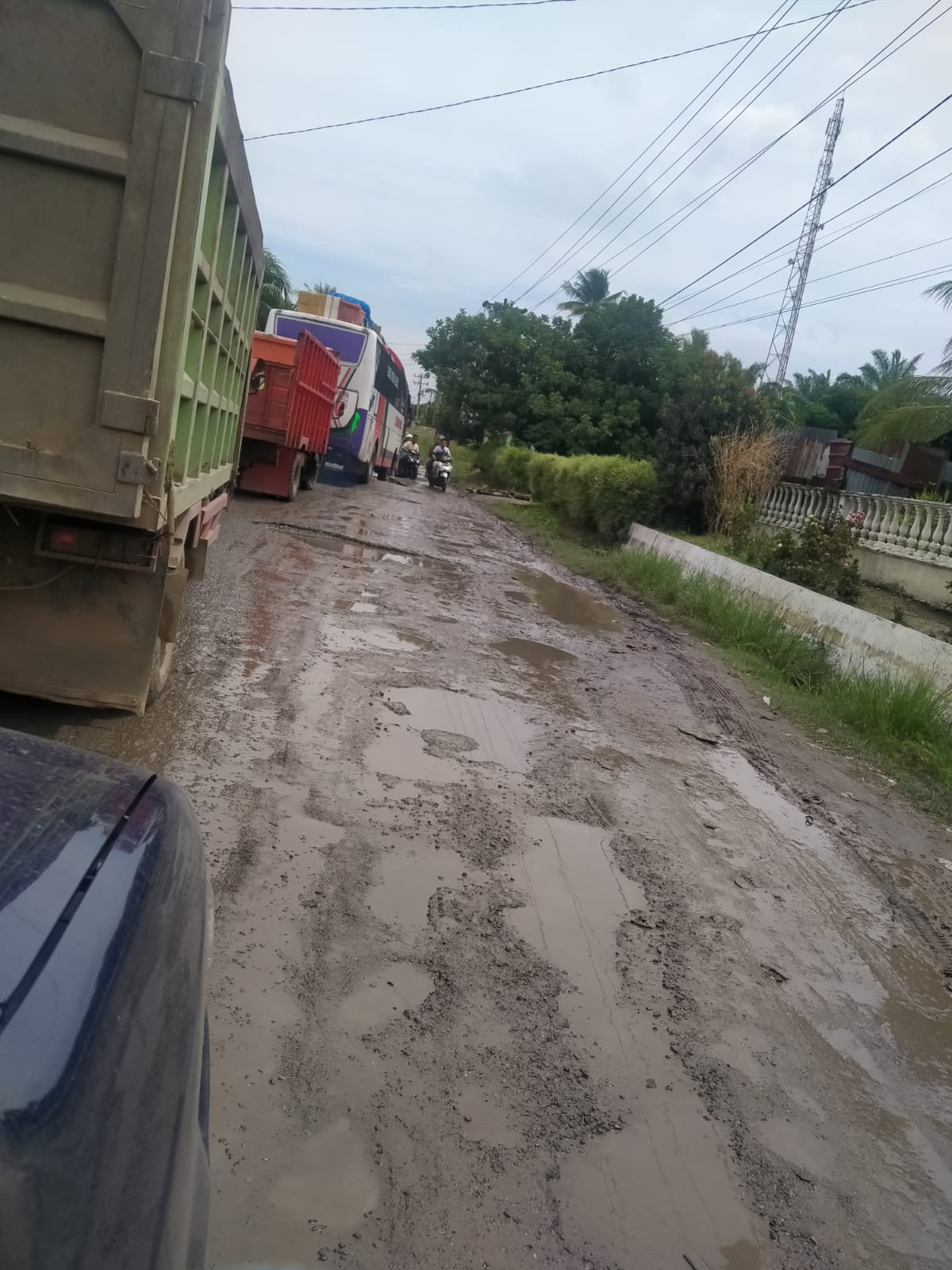 Warga Kecewa Jalan Lintas Provinsi Di Dusun KP.Padang Tidak Kunjung Diperhatian Perbaikan.