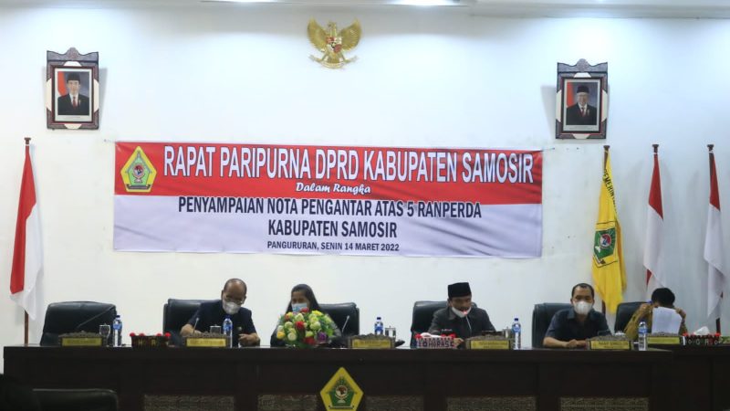 DPRD Samosir, Rapat Paripurna Pengantar Lima Ranperda