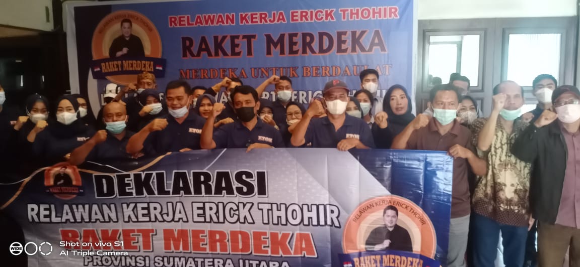 Dukung dan Menangkan Erick Thohir, Raket Merdeka Sumut Di Deklarasikan