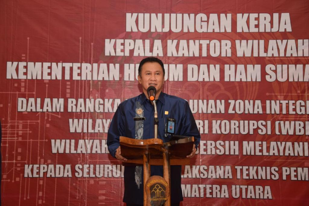 Lapas Siborong borong Menerima Kunjungan Kerja Kepala Kanwil Kemenkumham Sumatera Utara Terkait Penguatan Pembangunan ZI Menuju WBK/WBBM Di Lingkungan Kanwil Sumatera Utara