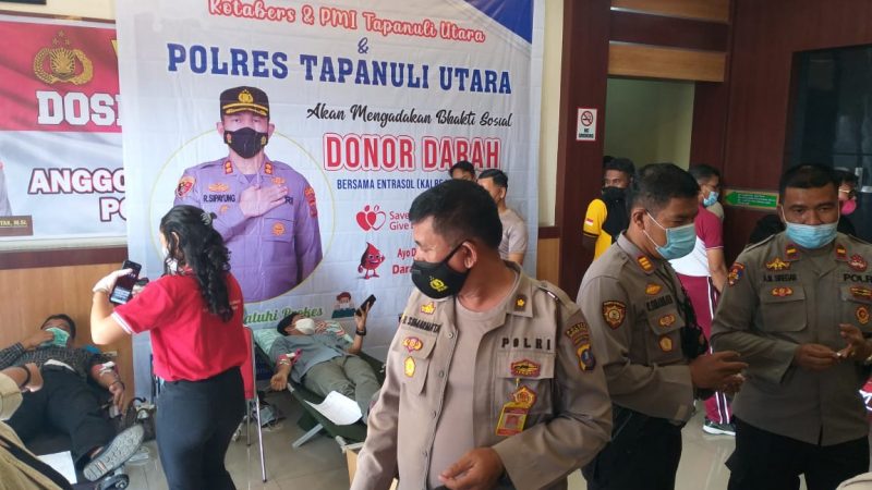 Bhakti Sosial Polres Taput, Sumbangkan Darah 83 Kantong ke PMI