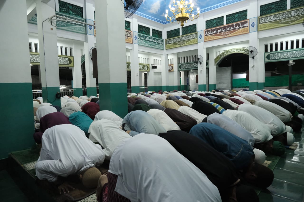 Antusiasme Ribuan Warga Binaan Lapas Kelas I Cipinang Kanwil Kemenkumham DKI Jakarta Berduyun-duyun Menuju Basjid Baiturrahman Laksanakan Salat Tarawih Malam Pertama