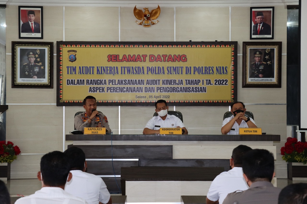Itwasda Polda Sumut melaksanakan Audit Kinerja Tahap I di Polres Nias 