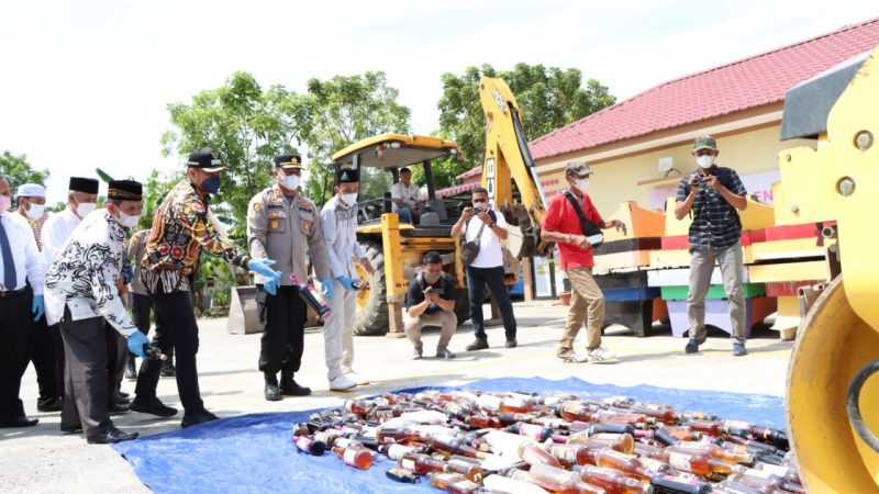 Operasi Pekat Toba 2022, Polres Sergai Berhasil Ungkap 90 Kasus dan Musnahkan 218 Miras