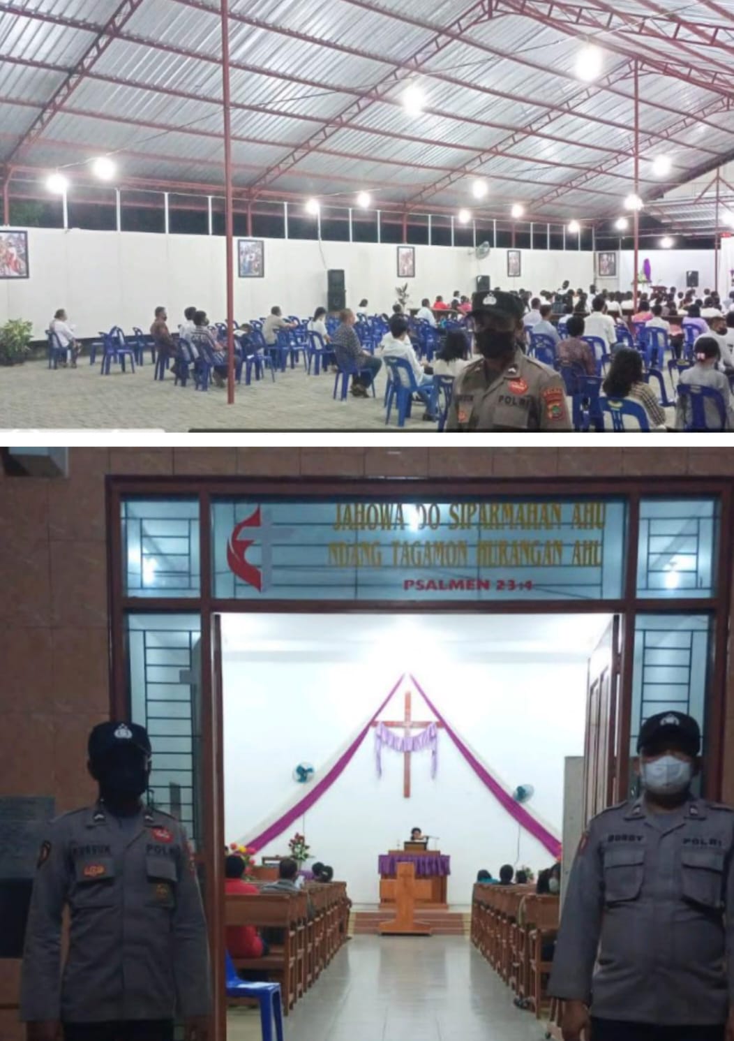 Berikan Rasa Aman Saat Ibadah Misa Agung, Polres Sergai lakukan Pam dan Patroli