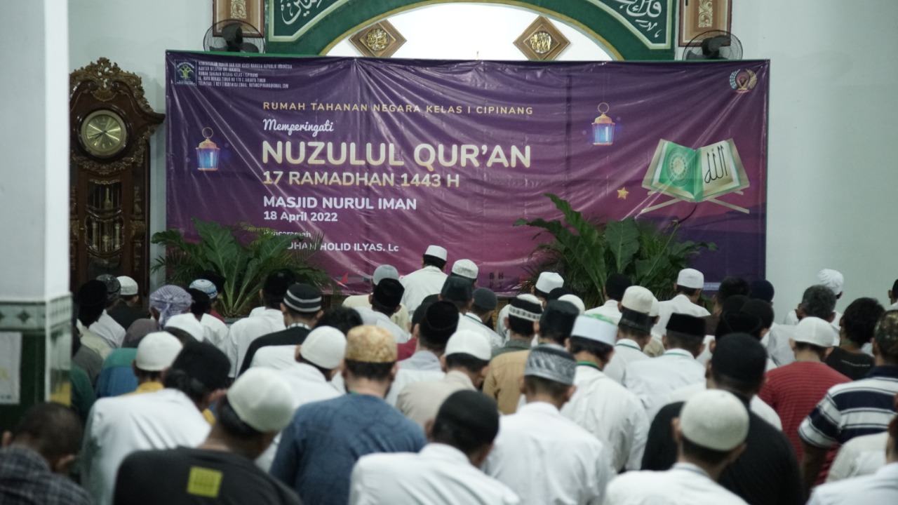 Peringati Nuzulul Qur’an, Warga Binaan Rutan Cipinang Kanwil Kumham DKI Khatam Al Qur’an