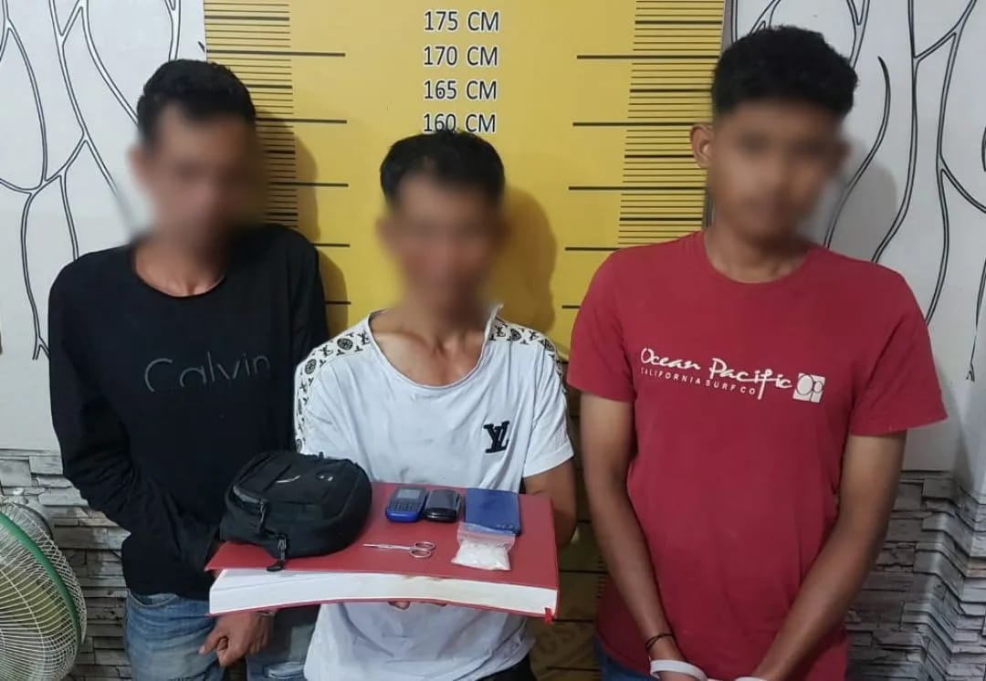 Tiga Pemuda Edarkan Sabu di Ringkus Sat Narkoba Polres Langsa