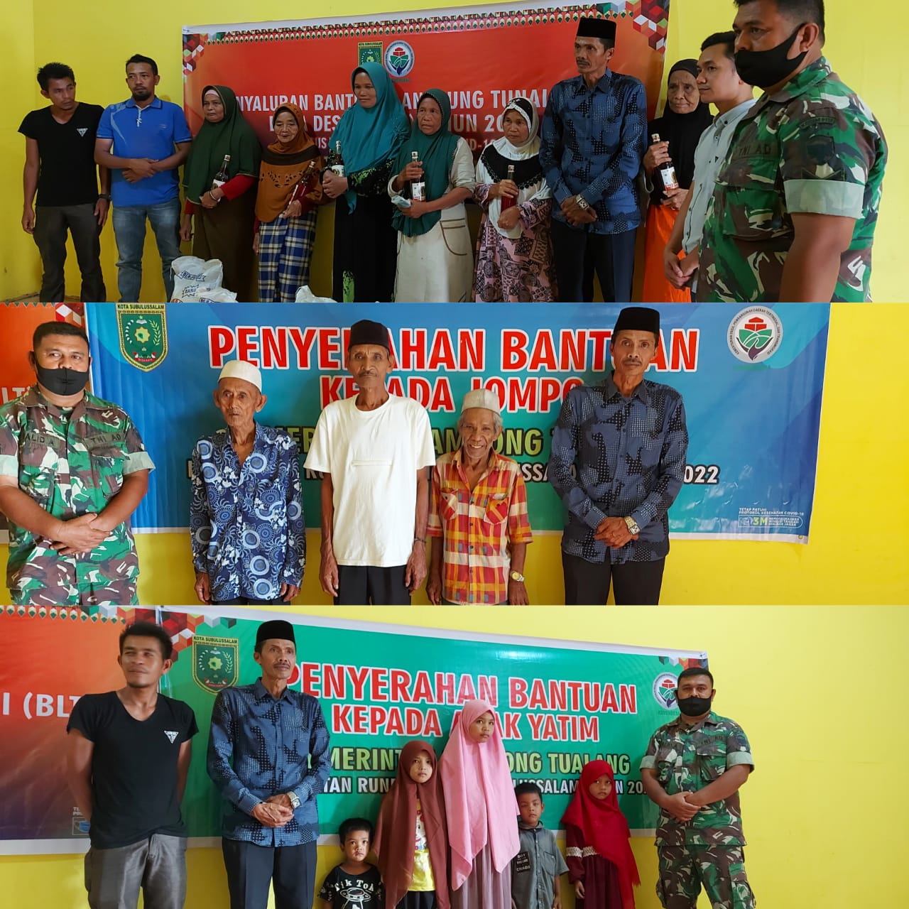 Desa Tualang Serahkan BLT DD 2022. Kaum Jompo Bersama Bantuan Anak Yatim