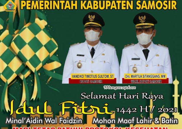 Bupati Bersama Wabup Samosir Ucapkan Selamat Idul Fitri, Rajut dan Wujudkan Kedamaian