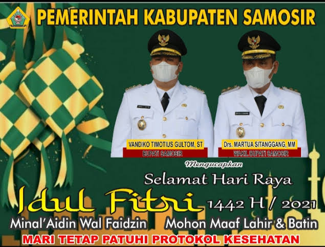 Bupati Bersama Wabup Samosir Ucapkan Selamat Idul Fitri, Rajut dan Wujudkan Kedamaian