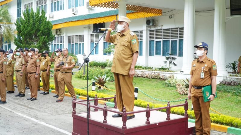 Plt Bupati Langkat H. Syah Afandin S.H, Pimpin Apel ASN dan berpesan,Mulailah Aktivitas dengan Hati Bersih
