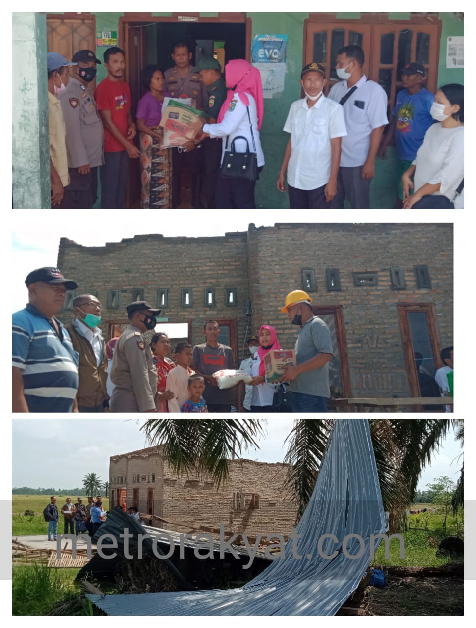 Puting Beliung Hantam Rumah Warga, Camat Tanjung Beringin Elmiati Cepat Tanggap