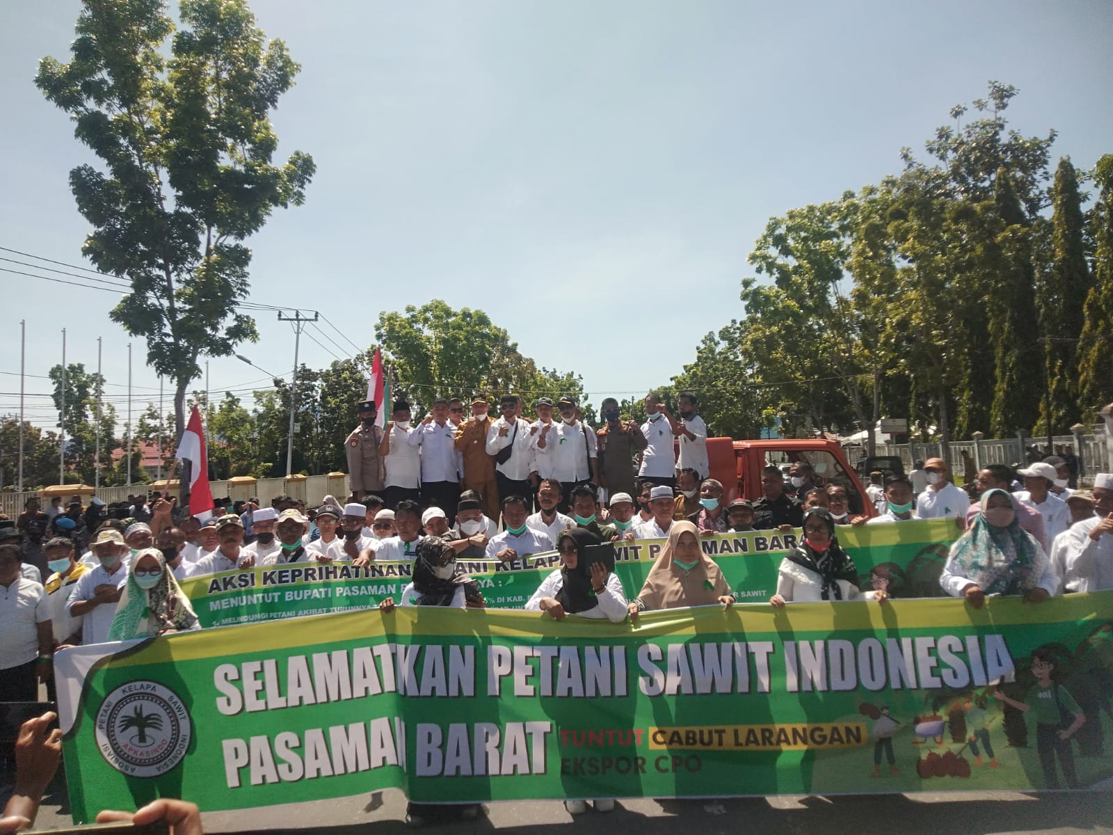 Harga TBS Anjlok, Apkasindo Pasbar Lakukan Aksi di Halaman Kantor Bupati