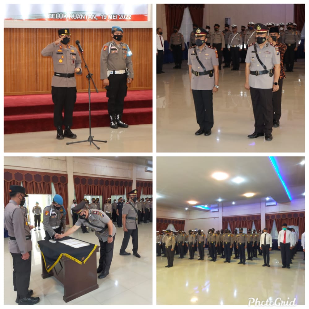 Kapolres Kuansing AKBP Rendra Oktha Dinata,SIK M.Si Pimpin Upacara Serah Terima Jabatan Kapolsek Kuantan Hilir Polres Kuansing.