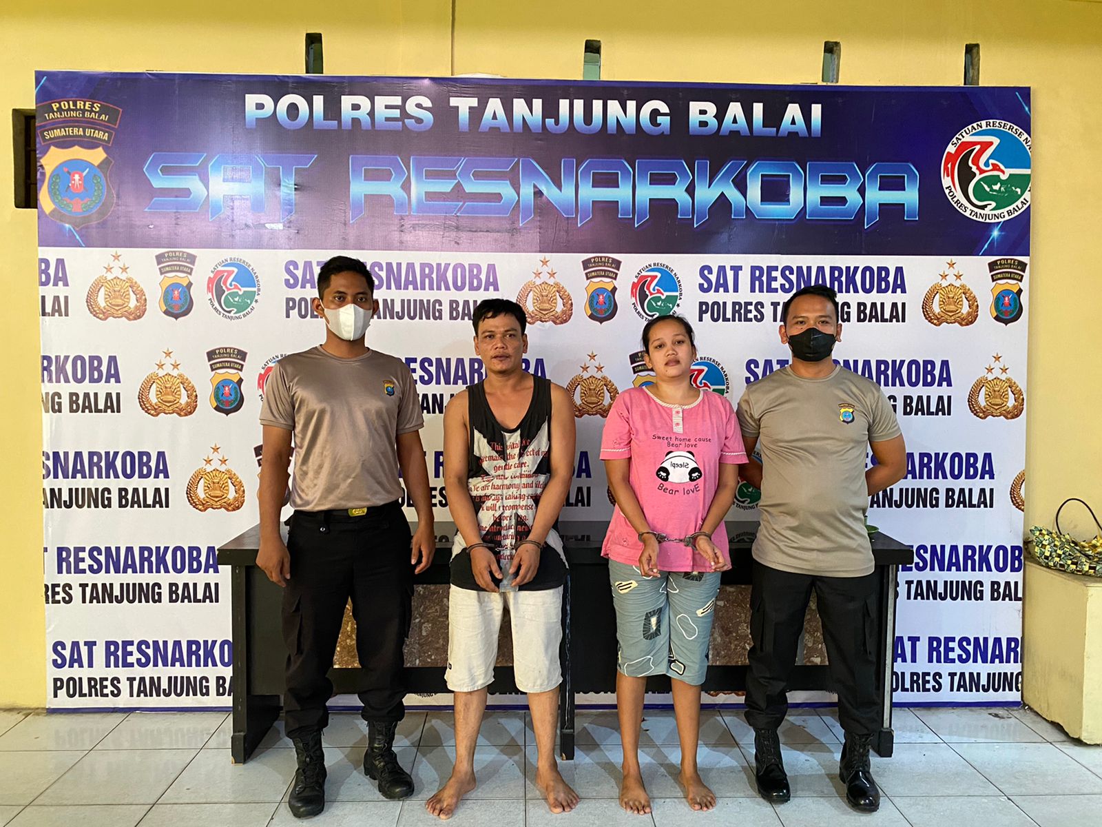 Pasutri Kompak Jual Sabu, Akhirnya Di Sikat Polres Tanjung Balai
