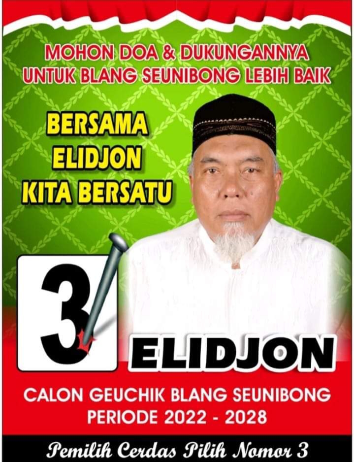 Elidjon Unggul Dalam Pemilihan Geuchik Gampong Blang Seunibong