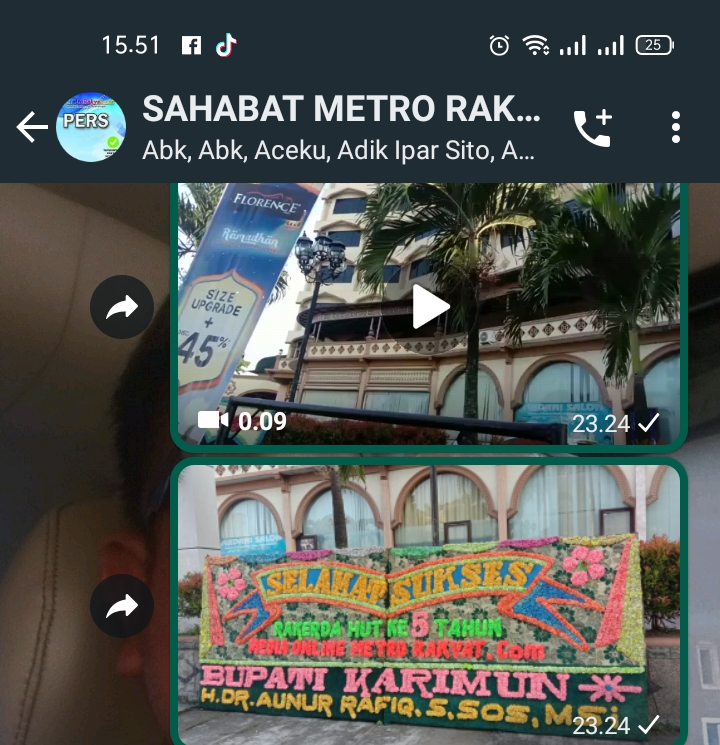 Dokumentasi Rakerda dan HUT Metrorakyat ke 5 Tahun Mendapat Apresiasi dari Anggota Group Sahabat Metrorakyat Karimun