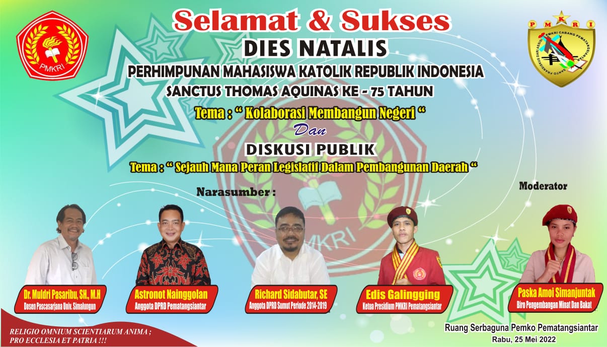 PMKRI Pematangsiantar Angkat Isu Peran Ligislatif di Hari Dies Natalis PMKRI Ke-75 Tahun
