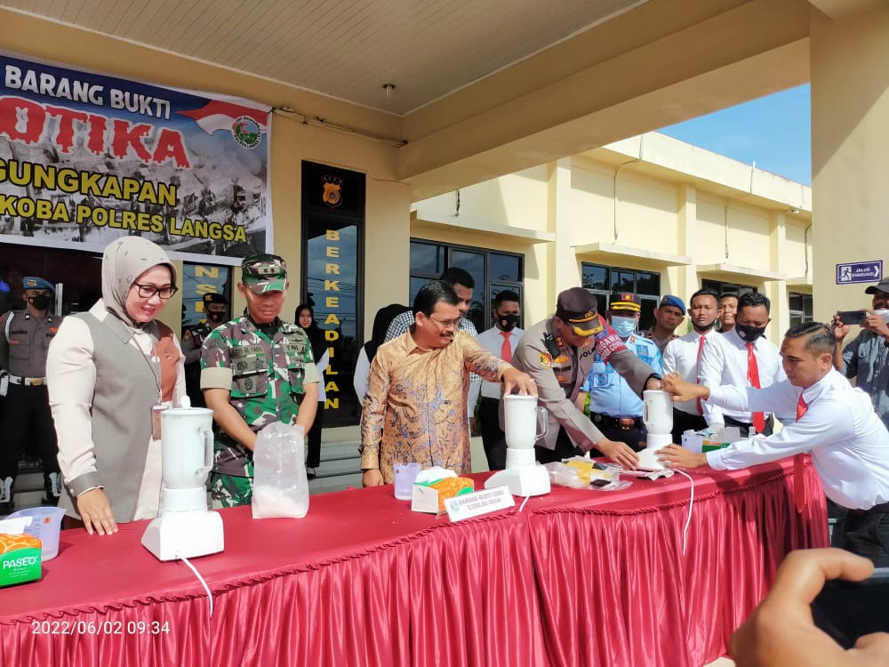 Polres Langsa Musnahkan Sabu Sebanyak 2.088,80 Gram