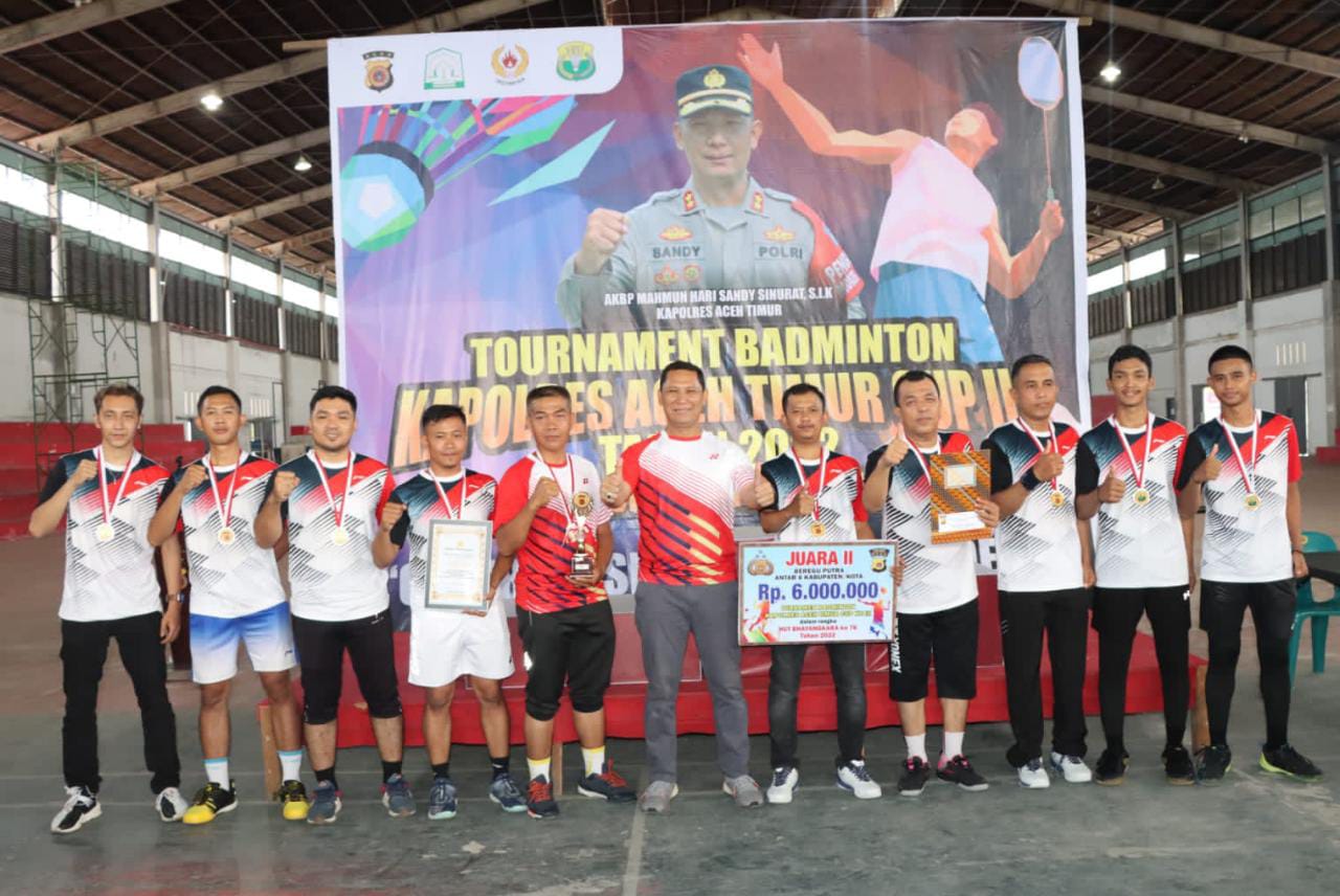 Turnamen Badminton Kapolres Aceh Timur Cup III Berakhir, Berikut Pemenangnya