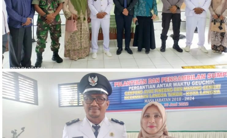 Lantik 2 Geuchik PAW Terpilih, Camat Hendri : Lanjutan Roda Pemerintahan Gampong