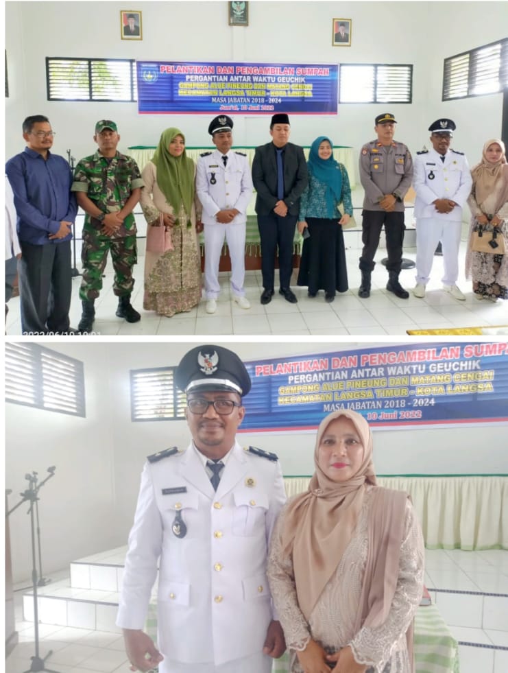 Lantik 2 Geuchik PAW Terpilih, Camat Hendri : Lanjutan Roda Pemerintahan Gampong