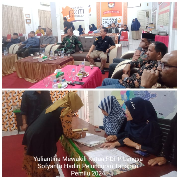 Yuliantina Mewakili Ketua PDI-P Langsa Sofyanto Hadiri Peluncuran Tahapan Pemilu 2024 di KIP