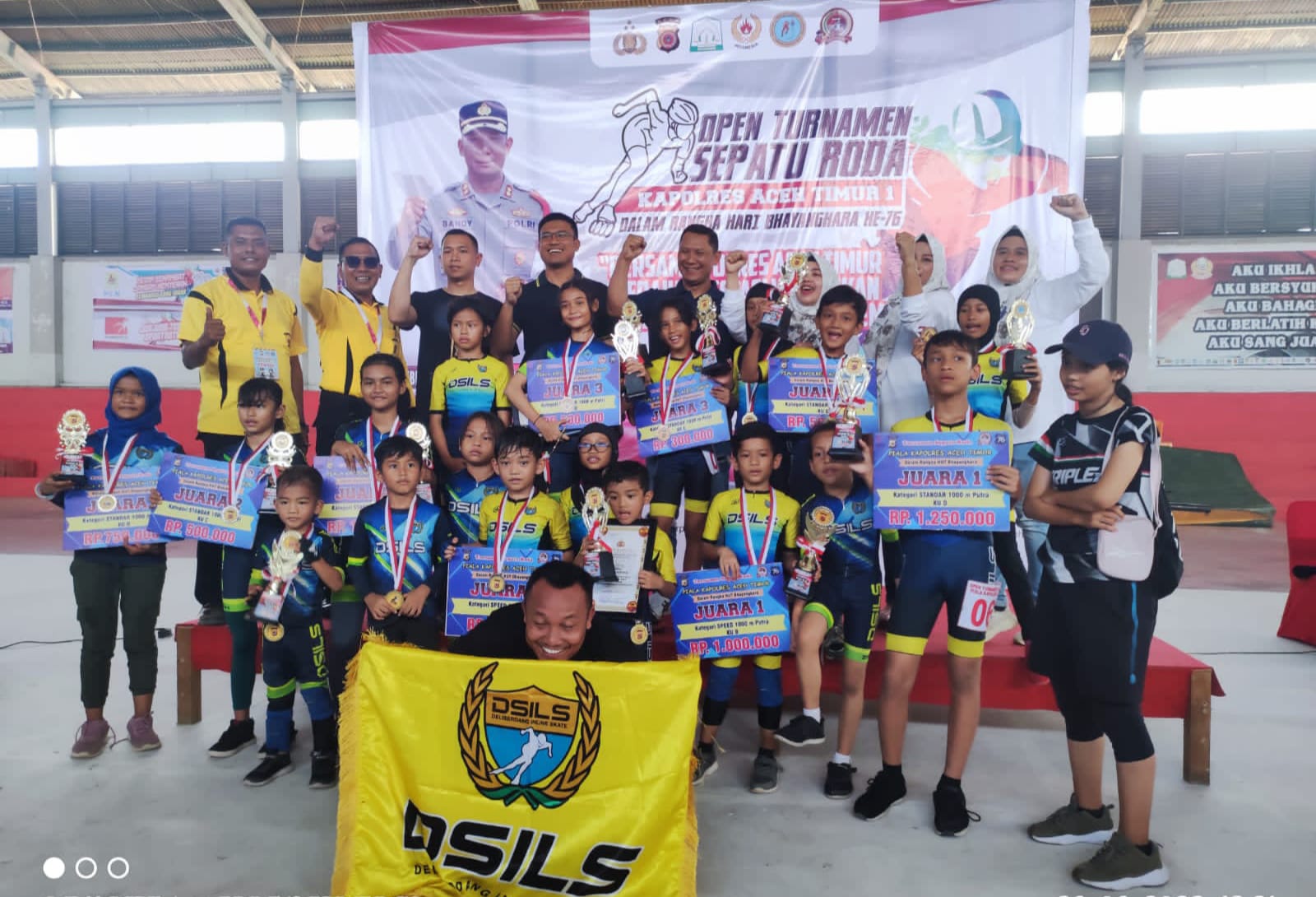 Atlet Deliserdang Borong Medali di Kejuaraan Sepatu Roda Piala Kapolres Aceh Timur