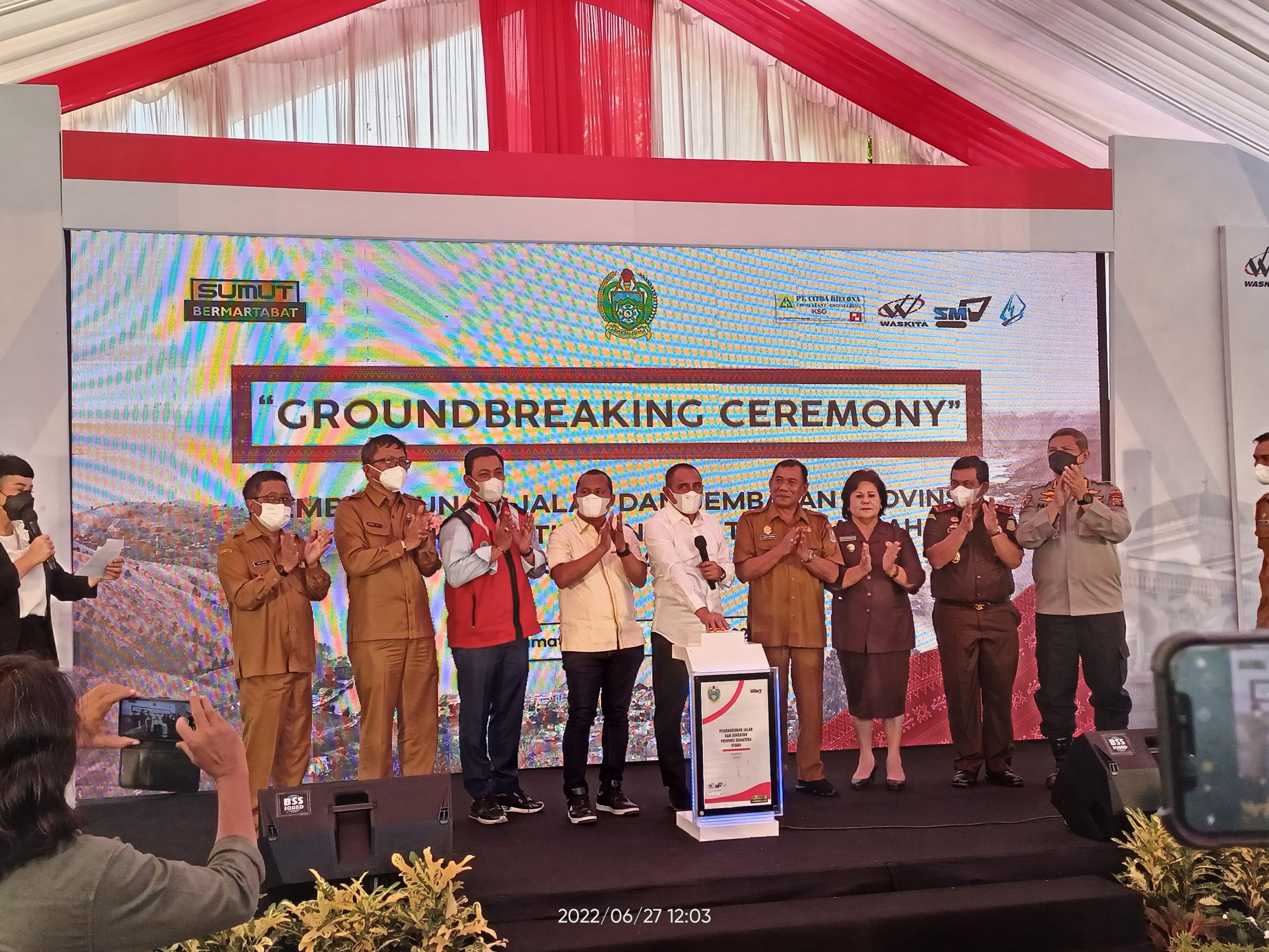 Gubsu Buka Groundbreaking Jalan dan Jembatan Tahap I Rp 2,7 Triliun dari Desa Suka Makmur Kutalimbaru