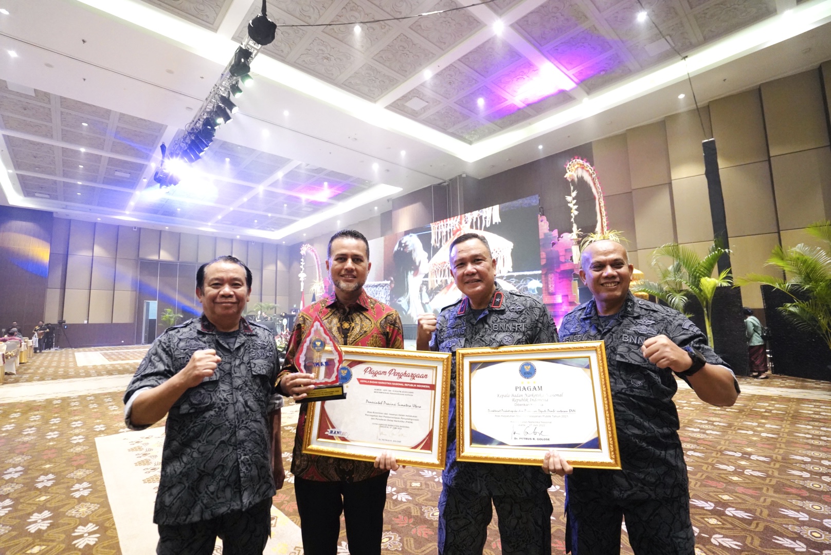 Komitmen dalam P4GN, Pemprov Sumut Terima Penghargaan dari BNN RI