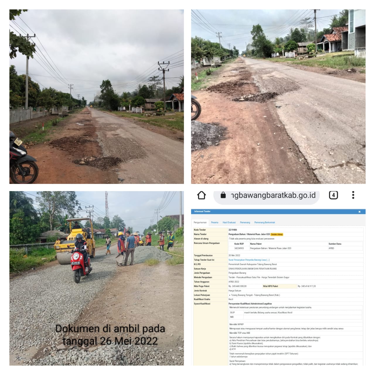 Semakin Jelas Dugaan Kong Kalikong pada Tender Bahan Matrial PUPR Tubaba