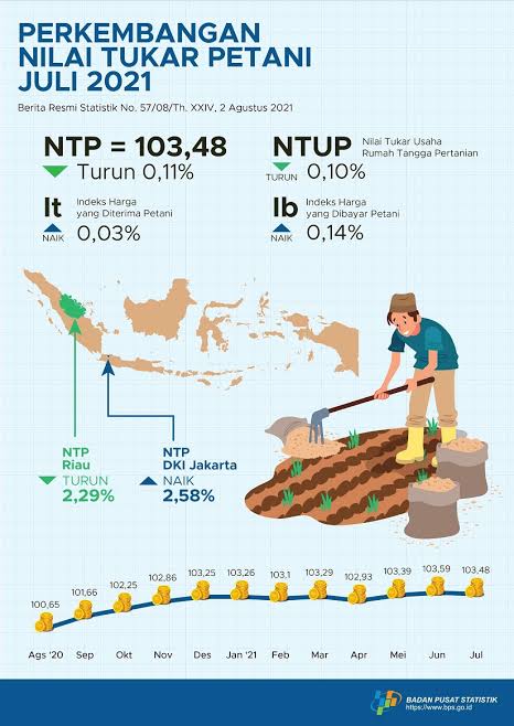Juli 2022, NTP Sumut Relatit Kuat di Tingkat Daya Beli Petani